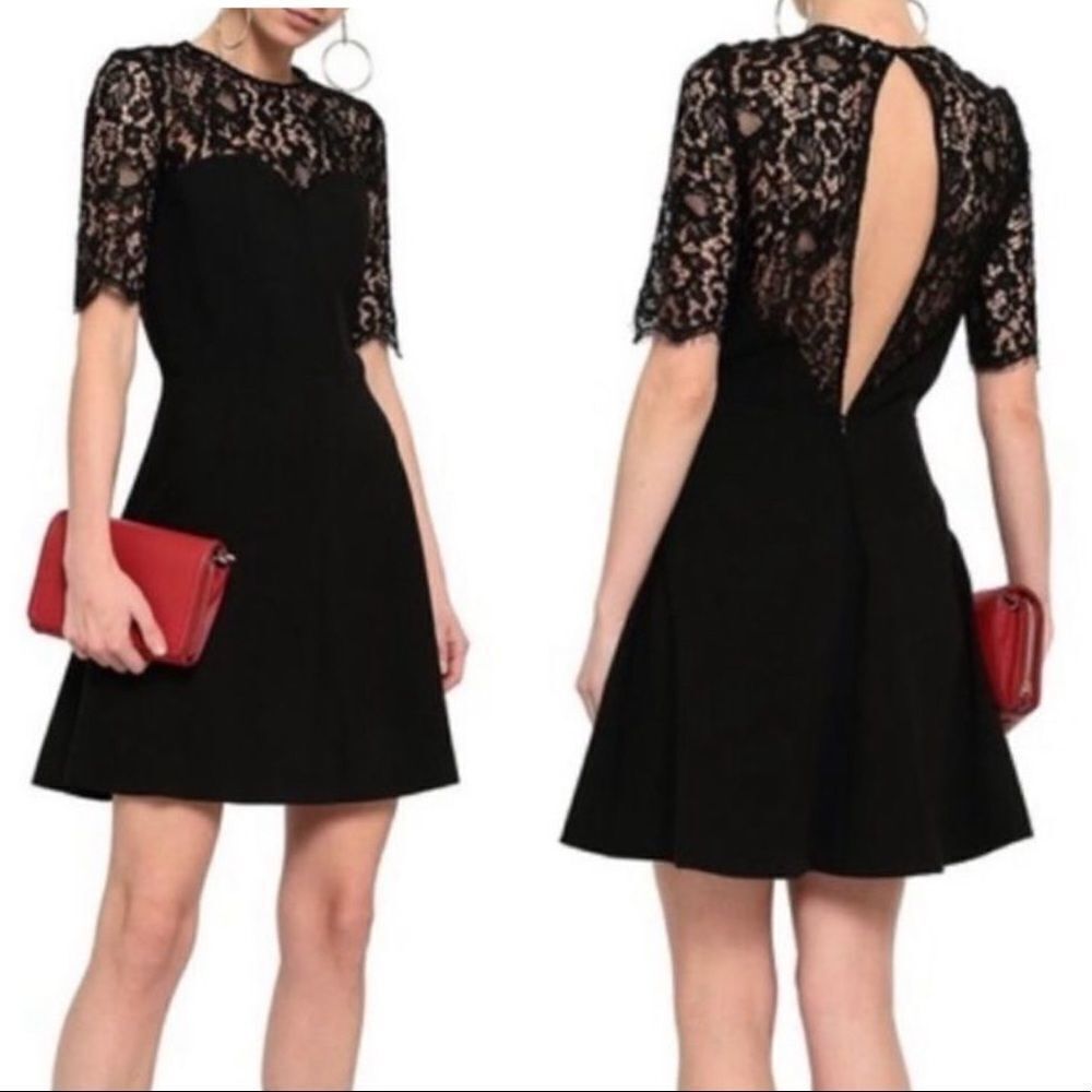 ba&sh Verlaine Leavers lace paneled mini dress